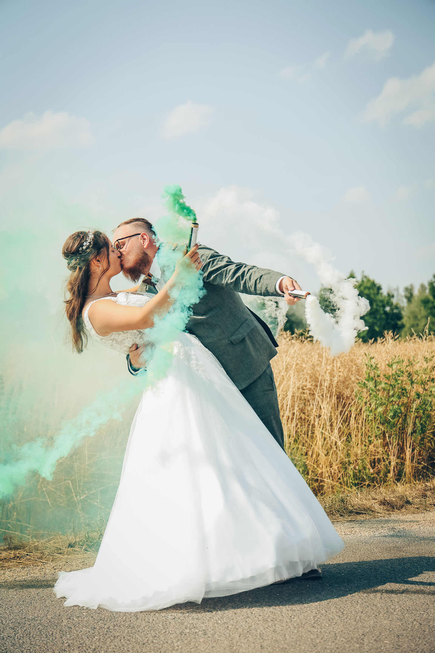 Brautpaar kreative Fotos zur Hochzeit mit Hochzeitsfotograf Julia Pevchina