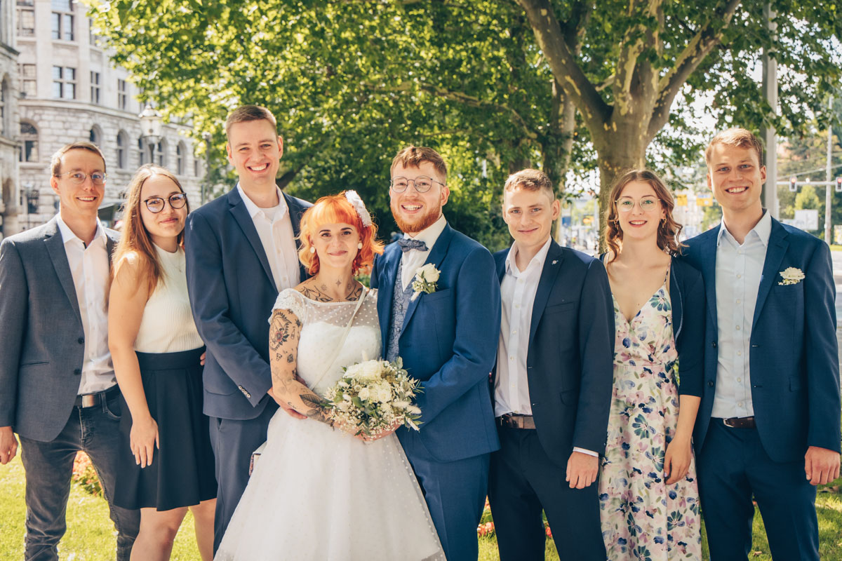 standesamtliche Trauung standesamt leipzig Hochzeitsfotograf Leipzig urbane Hochzeit im Sommer